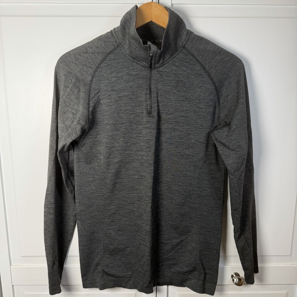 Alphalete Jacket Men's Medium‎ Long Sleeve Seamless 1/4 Zip Top Heathered Gray